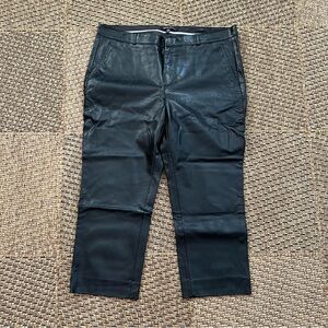 Banana Republic Black Avery Cropped Vegan Leather Pants-14P